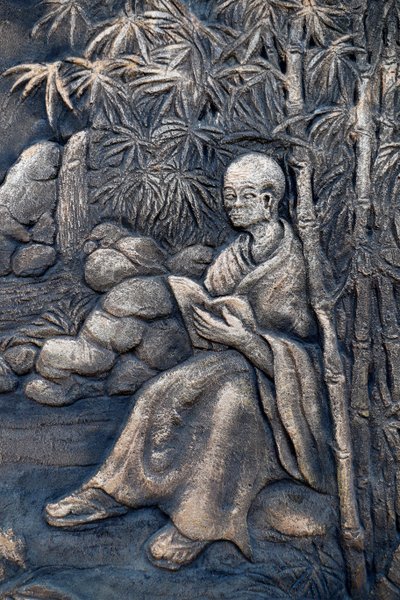 Truc Lam boeddhistische tempel, Boeddhistische monnik, Dalat, Vietnam door Unbekannt Unbekannt